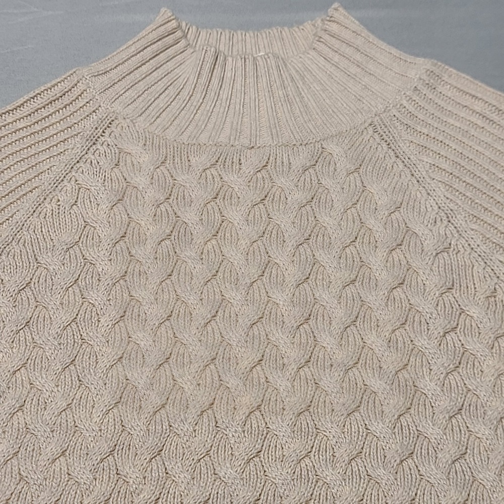Croft &‎ Barrow Cable Knit Sweater Womens Medium Ribbed Sleeves Mock Neck NWT